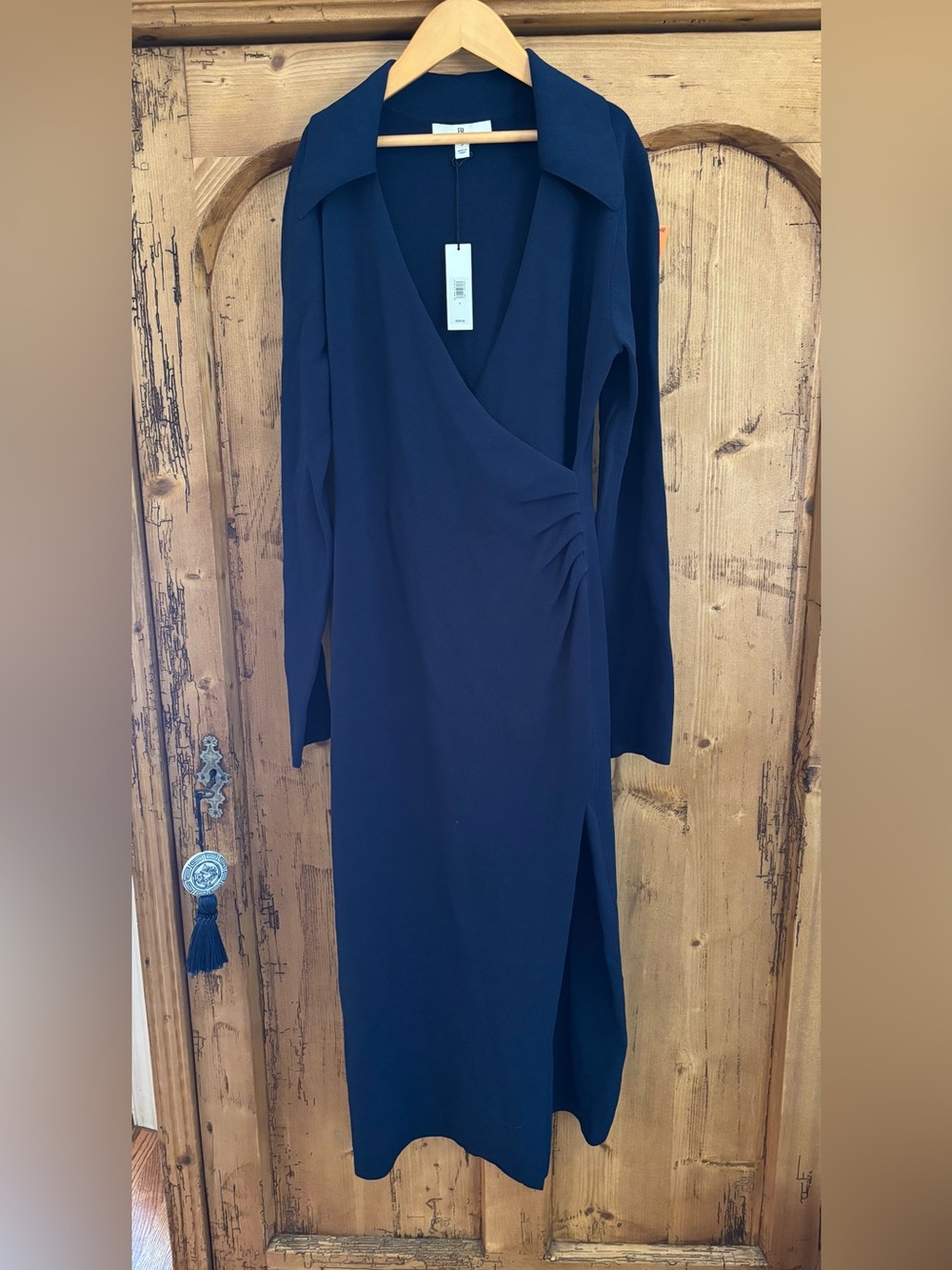 Banana Republic BR Women’s Navy Polo Wrap Long Sleeve Midi Dress size S NWT